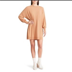 BB Dakota by Steve Madden Olivia Crew Neck Tan Mini Sweater Dress